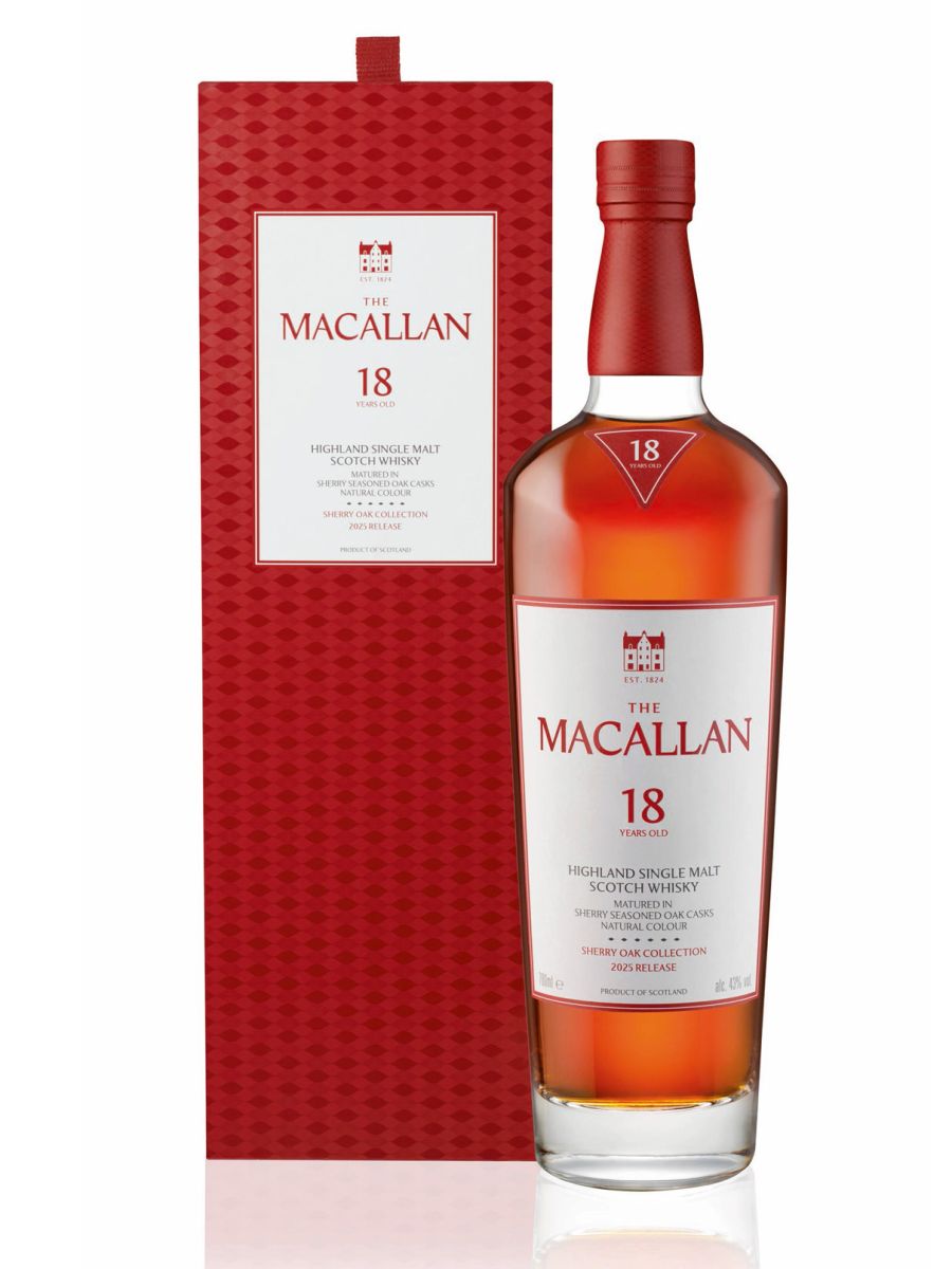 MACALLAN シングルモルトウイスキー 50ml 18年 Macallan 18 Year Old Sherry Oak 2025 - SimplyWhisky.sg