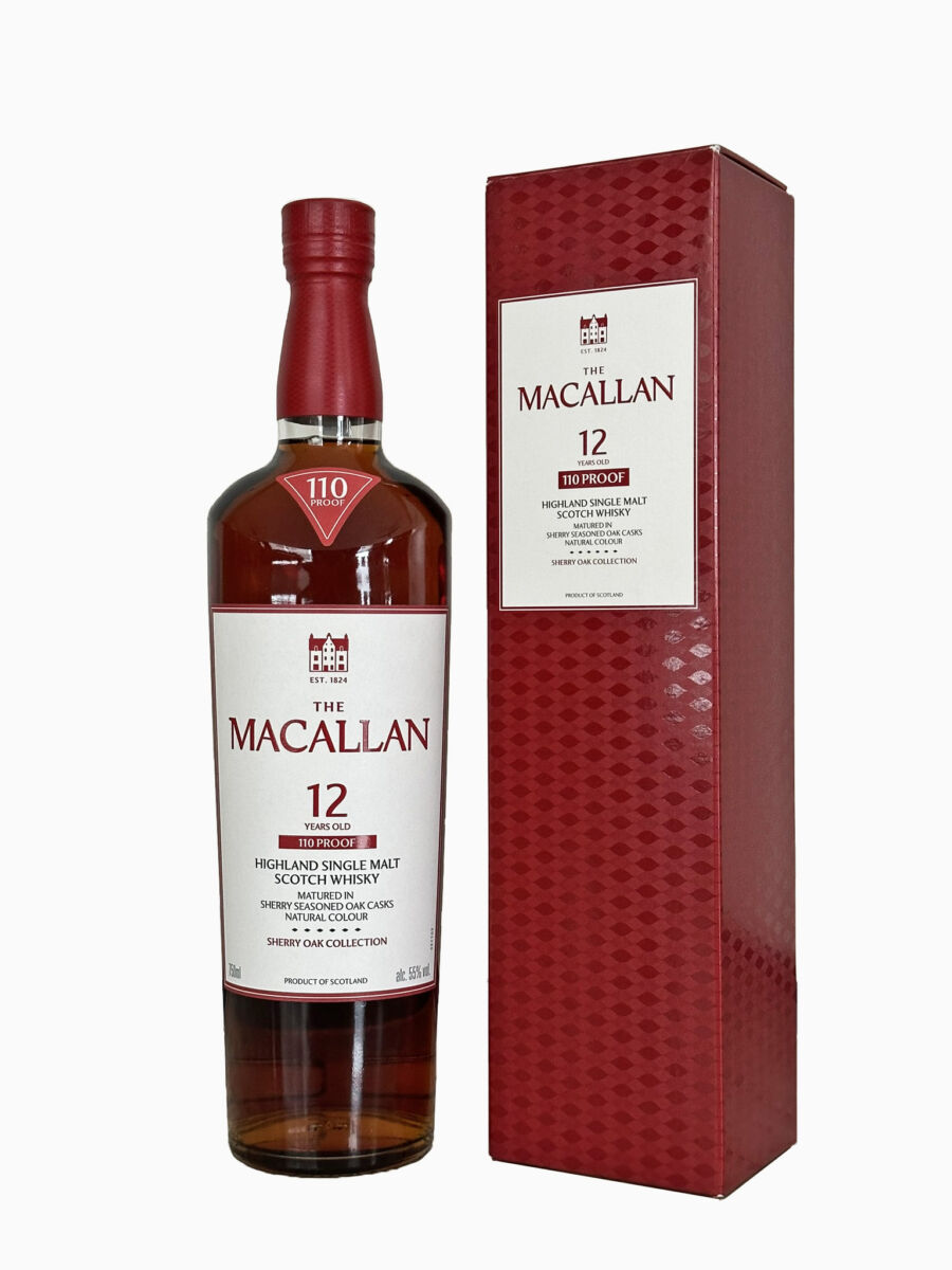 MACALLAN 12年 スコッチ 700ml 55% 110proof Macallan Sherry Oak 110 Proof - 12 Year Old (750ml) - SimplyWhisky.sg